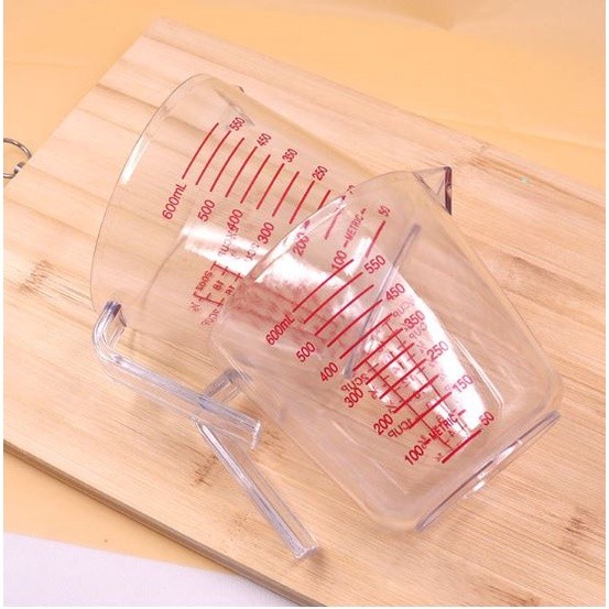 600ml Measuring Cup Transparent Heat Resisting Plastic Milk Water Scale Measuring Jar Microwave Tool for Baking (2474L) - Image 2