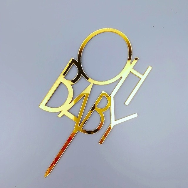 'OH BABY' Cake Topper for Baby Shower Cake Decoration Acrylic Gold Color Acrylic Cake Topper Commemorative topper(509L) - Image 5