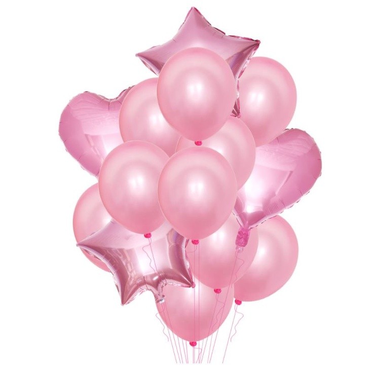 14pcs Foil Balloons Set 18inch Star Heart 12inch Latex Balloon Happy Birthday Party Decoration Wedding(1079L) - Image 7