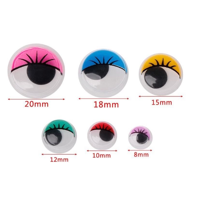 8-24mm Googly Eyes Self-adhesive Plastic Eyelash Eye Wobbly Googly Eyes DIY Sewing Crafts scrapbooking(1169L) - Image 5