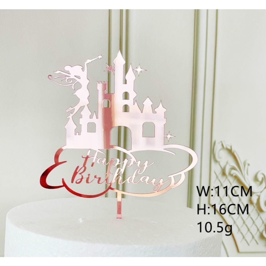 New Fairy Girls Christmas Winter Snowfake Castle Acrylic Angle Cake Topper for Baby Girls Birthday Party (1333L) - Image 9