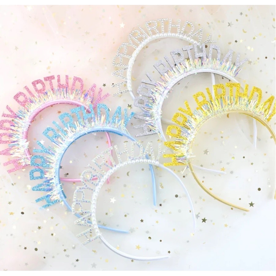 Happy Birthday European And American Birthday Party Headgear Headband Female Letters Happy Birthday 水钻生日快乐发箍(2559L) - Image 8