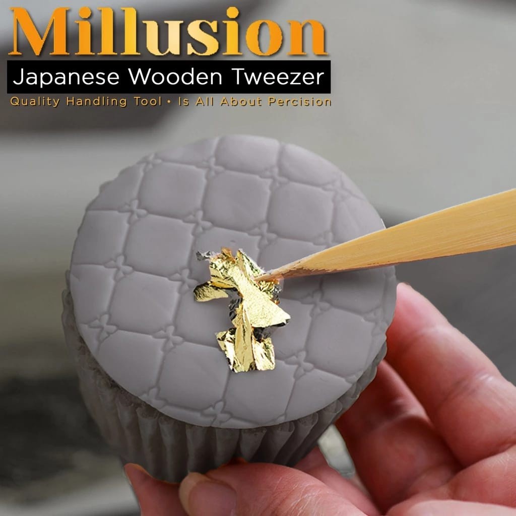 Millusion 24K Edible Gold Silver Flake Leaf Cake Decoration Baking Decoration Cake Kek Food Deco Kek Hiasan食用装饰金箔(2619L) - Image 3