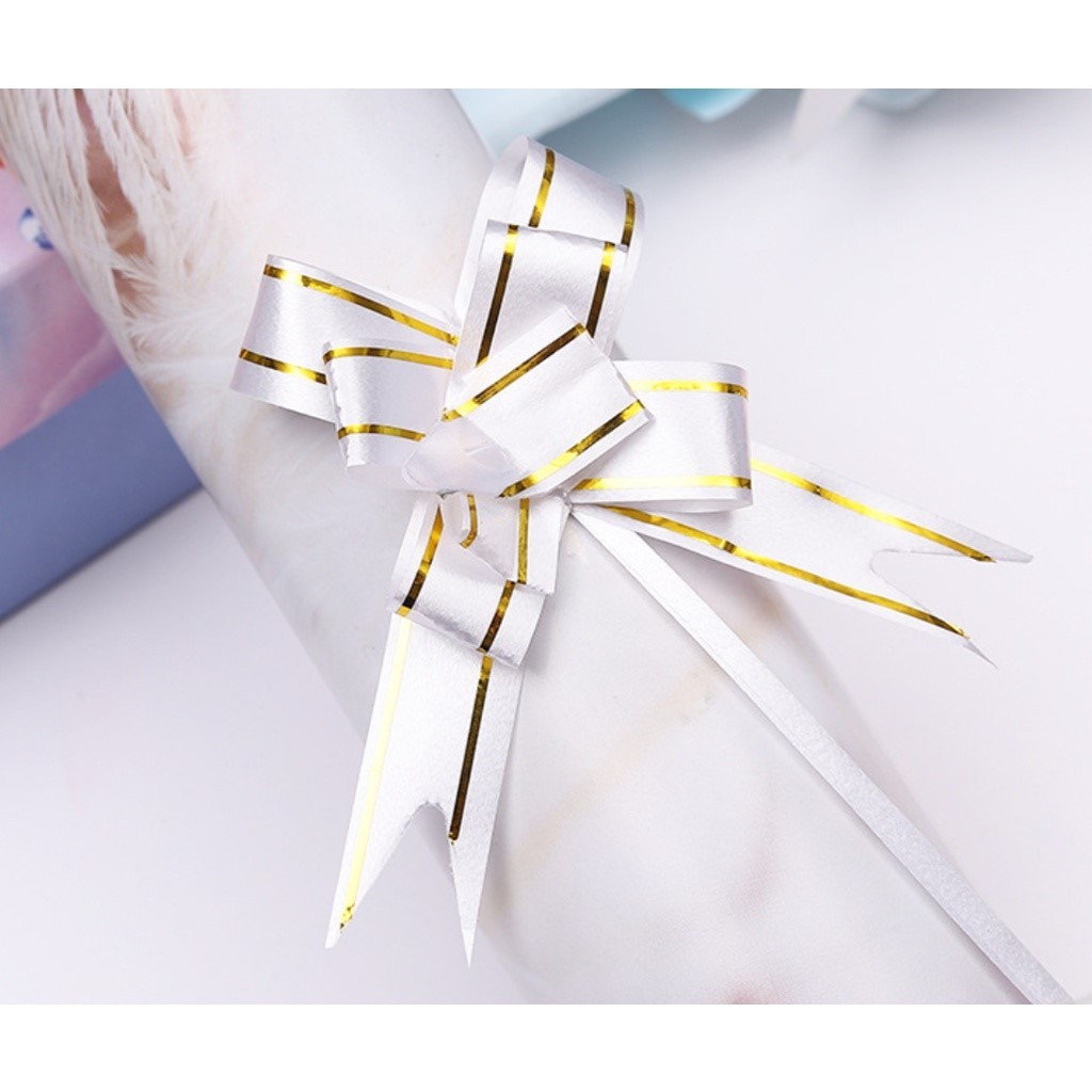 10pcs 12# Mini Ribbon (Gold) Flowers Bows Bowknot Gifts Craft For Party Home Festival Decoration(182L) - Image 13