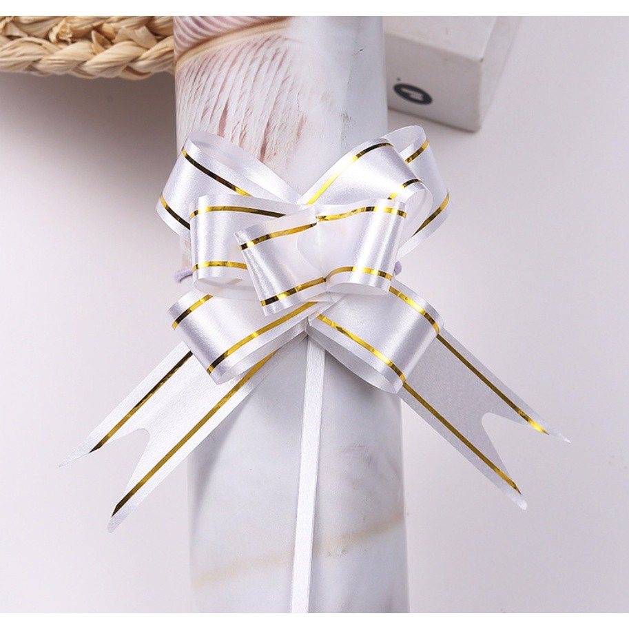 10PCS 1.8cm (Gold) Pull Bows Flower Ribbon For Wrapping Gift Decorate Wedding Car Party Christmas Birthday(1319L) - Image 13