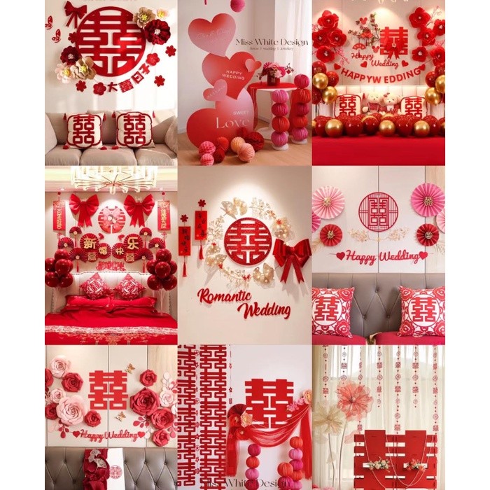 1pc 20/50/80/100cm Chinese Traditions Wedding Articles Wedding Stickers Non-woven Wedding 婚房布置长条喜字贴纸囍字(1976L) - Image 9