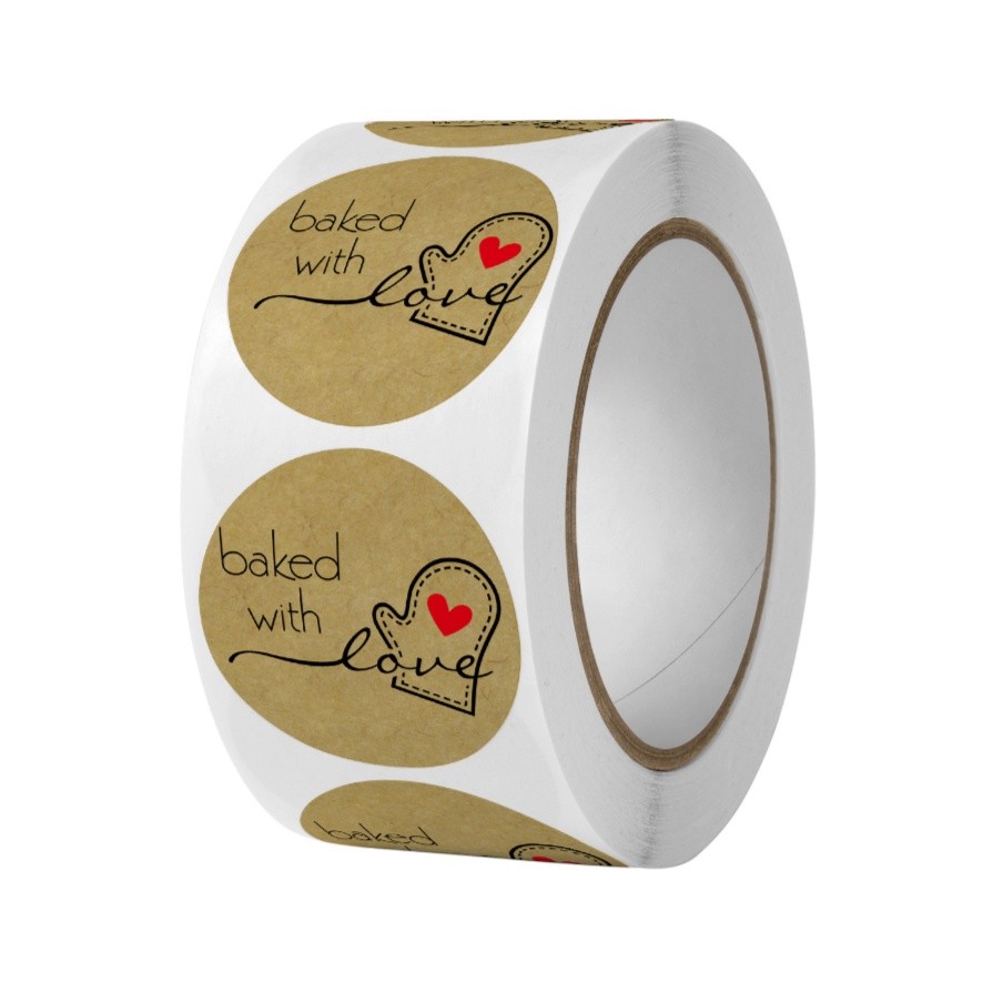 500pcs Round Labels Kraft Paper Thank You Sticker Dragees Candy Bag Flower Gift Box Cake Boxes 牛皮纸圆形贴纸(2433L) - Image 17