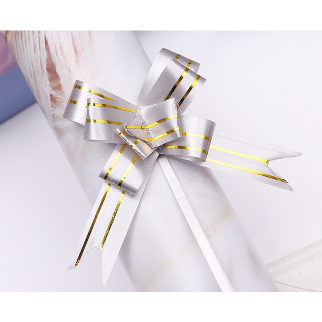 10pcs 1.5cm Pull Bows Flower Ribbon For Wrapping Gift Decorate Wedding Car Party Christmas Birthday 小号手拉花(468L) - Image 12