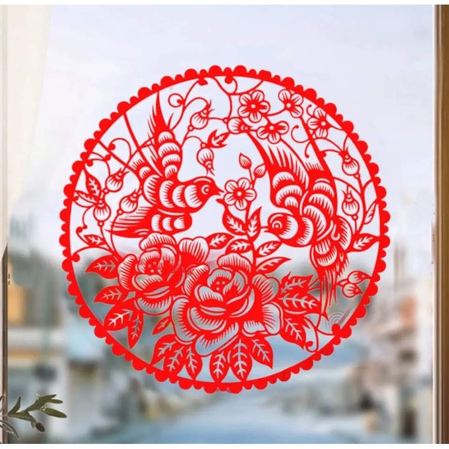 2pcs Chinese Wedding Decoration Thicken Non-woven Fabrics Hi Word Wall Stickers Double Happiness Newlywed Window(1834L) - Image 9