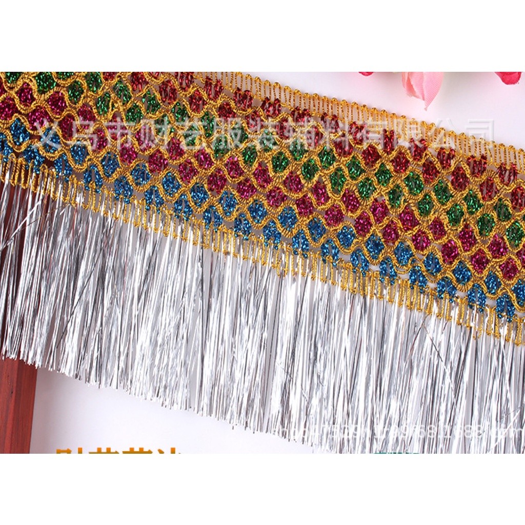 1yard 5.5cm~8cm Silk Tassel fringe sewing bang tassel trim decorative Curtain Tassel for Craft Jewelry亮闪民族花边(1556L) - Image 9