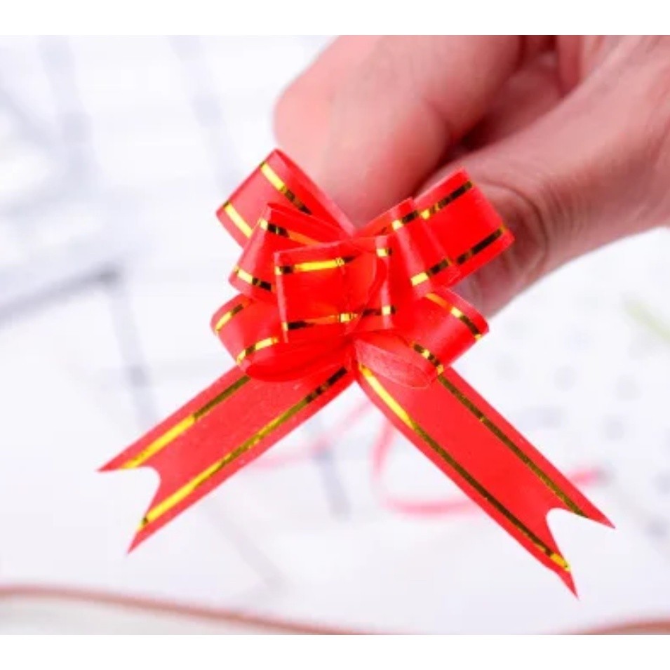 10pcs 1.5cm Pull Bows Flower Ribbon For Wrapping Gift Decorate Wedding Car Party Christmas Birthday 小号手拉花(468L) - Image 8