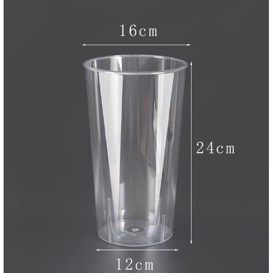 Transparent Square Circular PE Flower Basket potted Planter (2759L) - Image 9