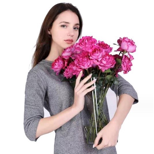 Transparent Square Circular PE Flower Basket potted Planter (2759L) - Image 4