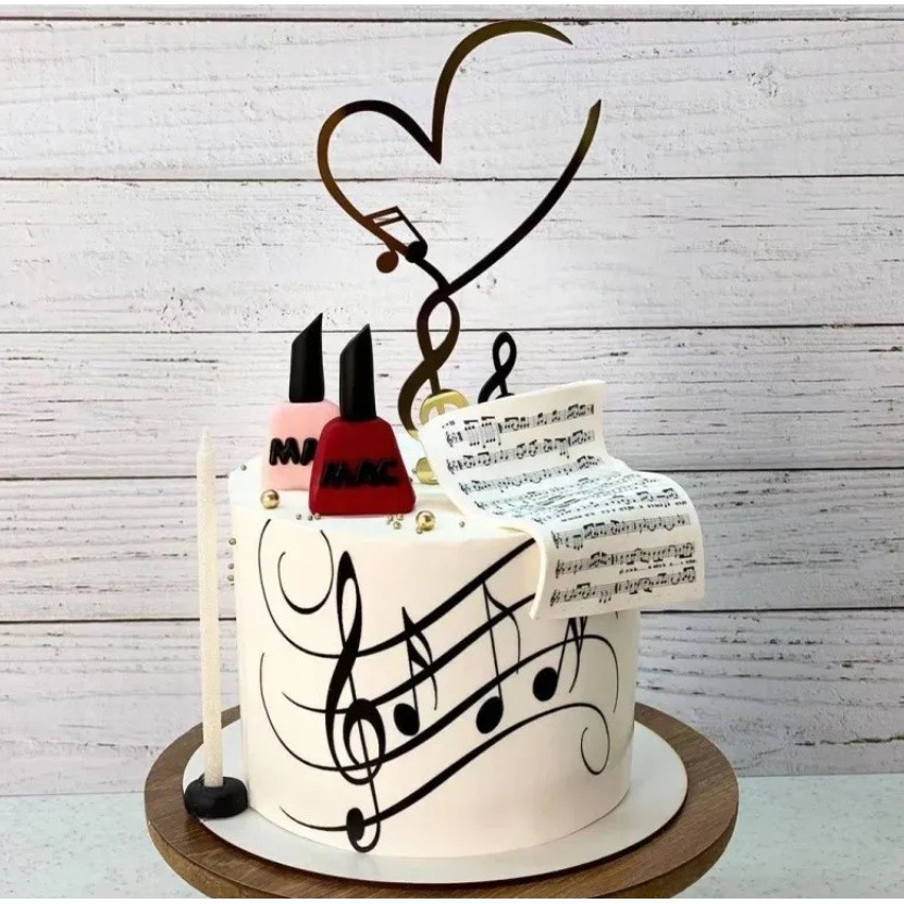 Tone Piano Acrylic Cake Insert New Music Note Acrylic Cake Gift Card Acrylic Party Decoration Supplies(1630L)
