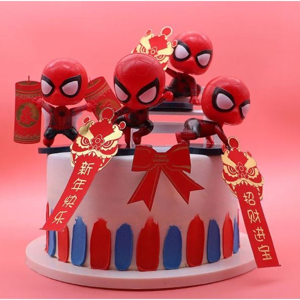 4Pcs/Set Disney Spiderman Anime Action Figure Toy Pvc Cake Decor Doll Collection Model Toy Christmas Gift for Kid(2655L) - Image 4