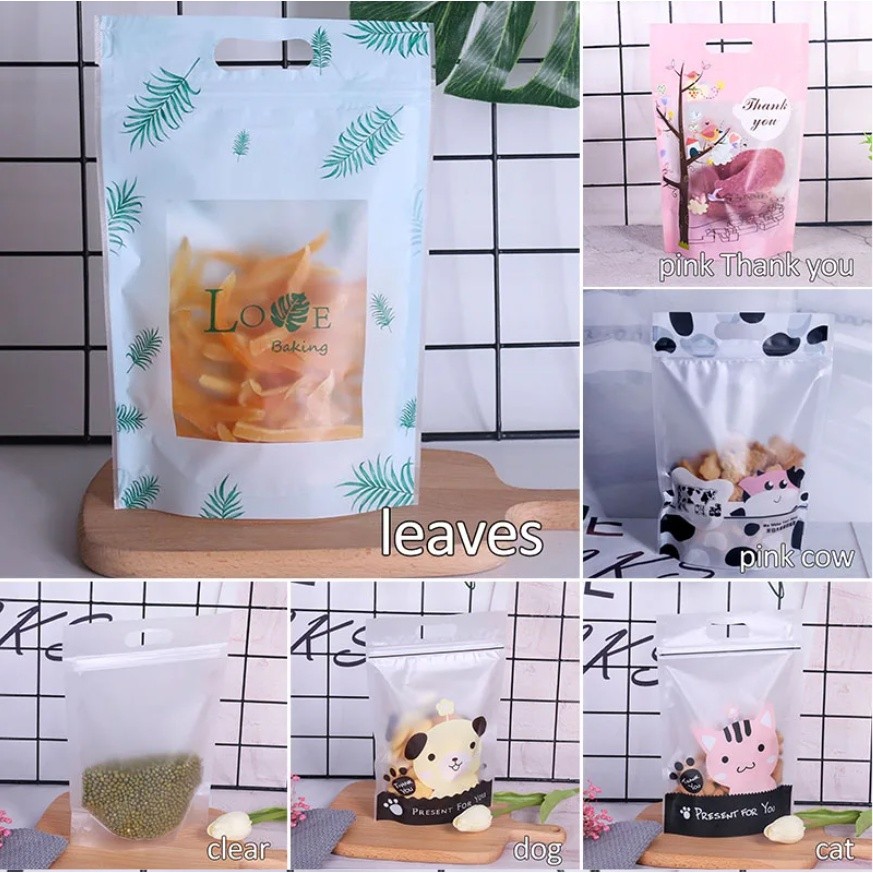 5Pcs Plastic Stand-Up Nougat Snow Flakes Zipper Ziplock Bag Food Packaging New Year Beef Biscuits Candy Hand Bags(1275L) - Image 2