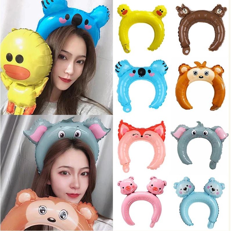 5pcs Cute Animal Foil Headband Balloon for Wedding Favors Children Birthday Party Decoration(427L) - Image 3