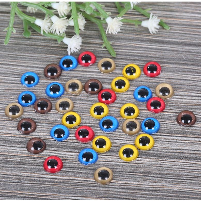10pcs 10MM Plastic Round Flat Eyes Plastic for Dolls Making Toys Teddy Bear Dolls Eyes DIY Handmade(1505L)
