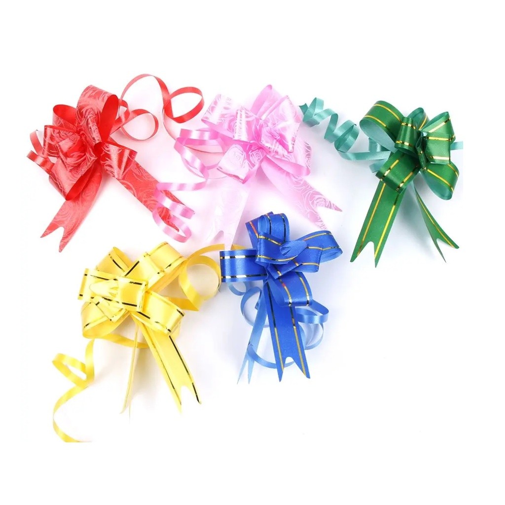 10pcs 1.5cm Pull Bows Flower Ribbon For Wrapping Gift Decorate Wedding Car Party Christmas Birthday 小号手拉花(468L) - Image 9