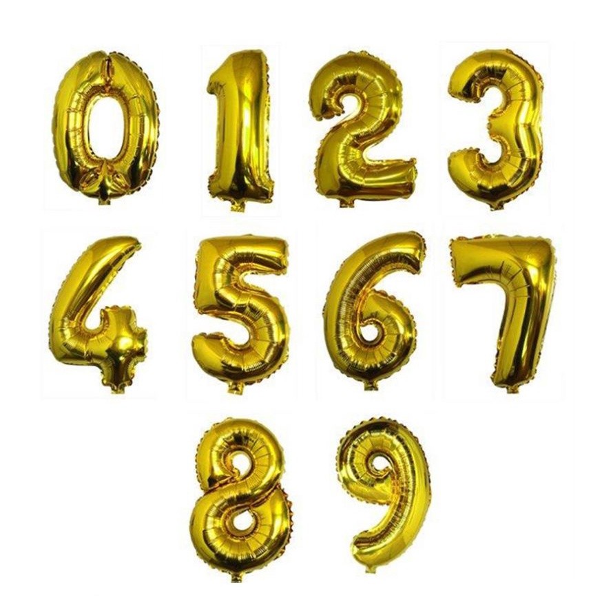 16inch Number Foil Balloons Happy Birthday Party Wedding Engagement Decoration Balloons Baby Shower Air Balls(473L)