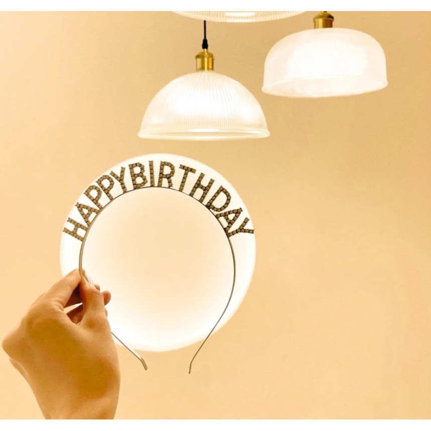 Happy Birthday European And American Birthday Party Headgear Headband Female Letters Happy Birthday 水钻生日快乐发箍(2559L) - Image 5