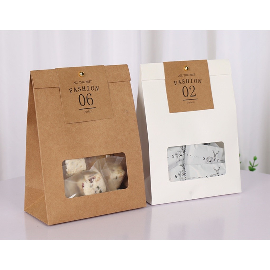 1pc Packaging Bags With Transparent Window Package Gifts Candy Cake For Wedding Birthday Party Kraft Paper开窗包装袋(2403L) - Image 5