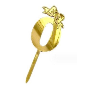 18cm Number 0-9 Acrylic Gold Glitter Ribbon Cake Toppers For Kids Womens Mens Birthday Party Cake Decoration (2605L) - Image 3