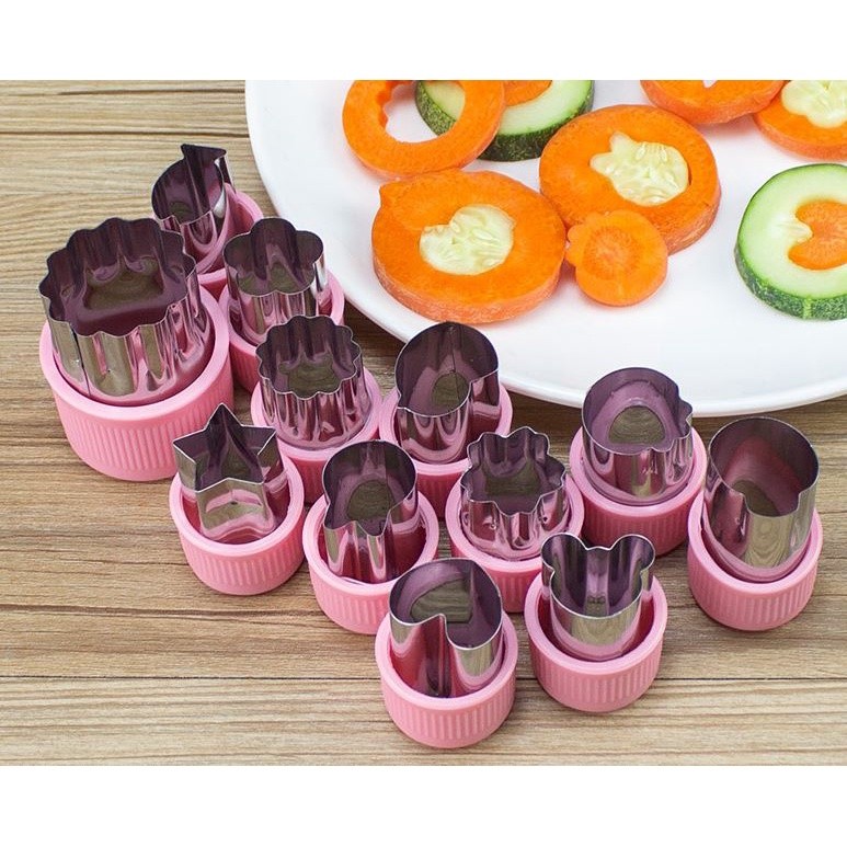 12pcs/set Stainless Steel Cookie Cutters Sandwiches Fruit Cutter Shapes Vegetable Fondant Cake Mould Kitchen Acc(2356L) - Image 3