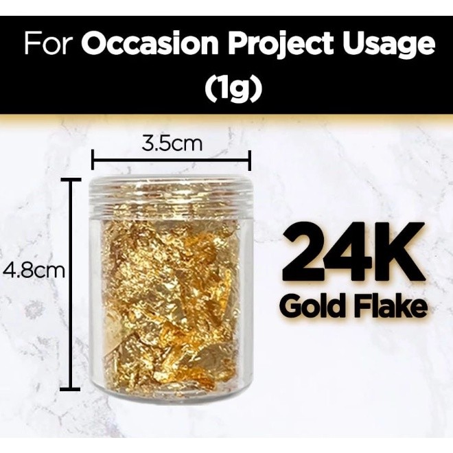 Millusion 24K Edible Gold Silver Flake Leaf Cake Decoration Baking Decoration Cake Kek Food Deco Kek Hiasan食用装饰金箔(2619L) - Image 5