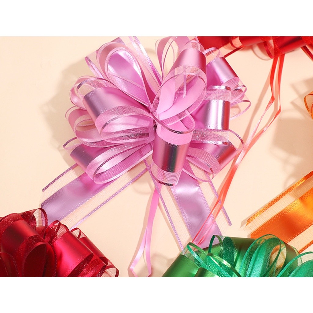 1pc 50# Flower Car Gifts Wedding Pull Bow Ribbons Wrap Packing Valentines Day Birthday 大号哑光金属色球花(2745L) - Image 5