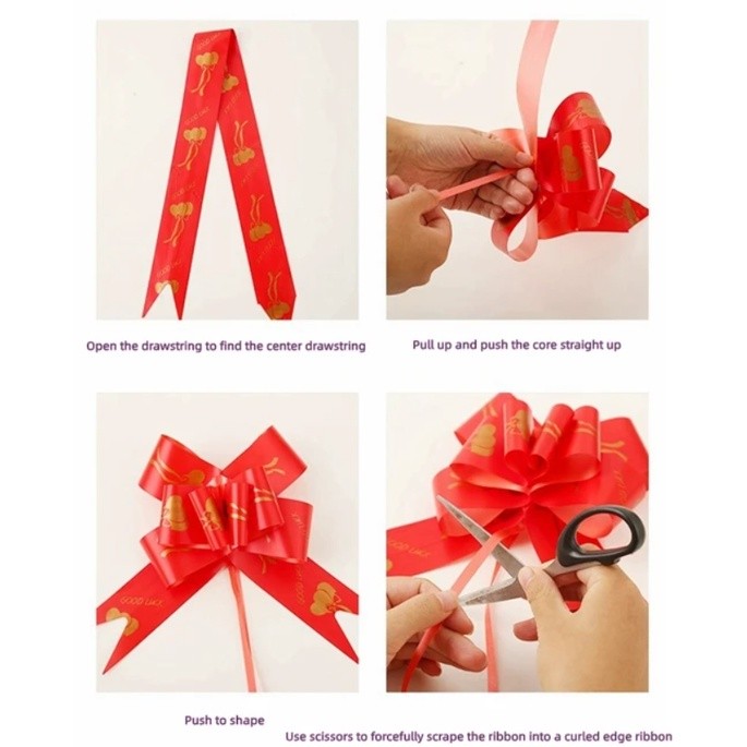10pcs 30mm Medium Size (Star) Pull Flower Bow knot Pull Bow Gift Ribbons Flower Wrappers 蝴蝶结手拉花(2771L) - Image 2