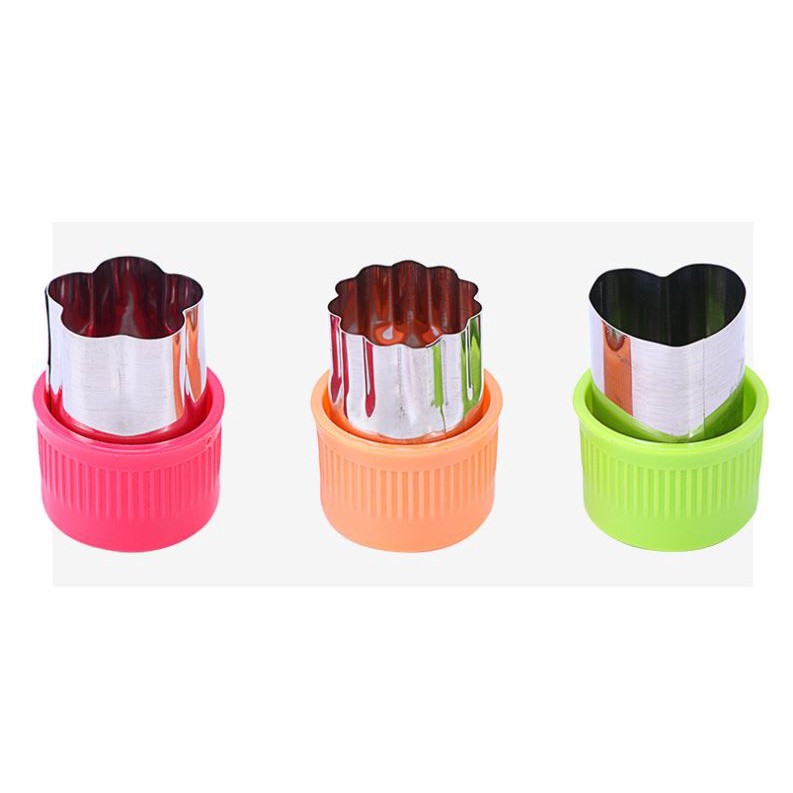3Pcs Vegetable Cutter Flower Shapes Mini Pie Cookie Cutters Fruit Pastry Stamps Biscuit Mold for Kids Food (2452L) - Image 7