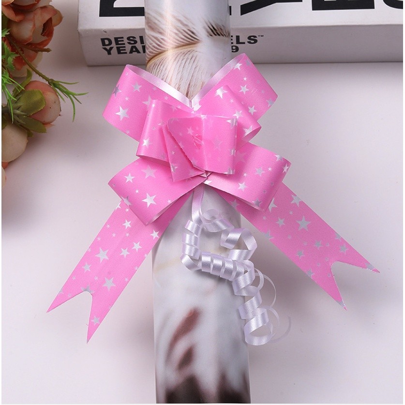 10pcs 30mm Medium Size (Star) Pull Flower Bow knot Pull Bow Gift Ribbons Flower Wrappers 蝴蝶结手拉花(2771L) - Image 7