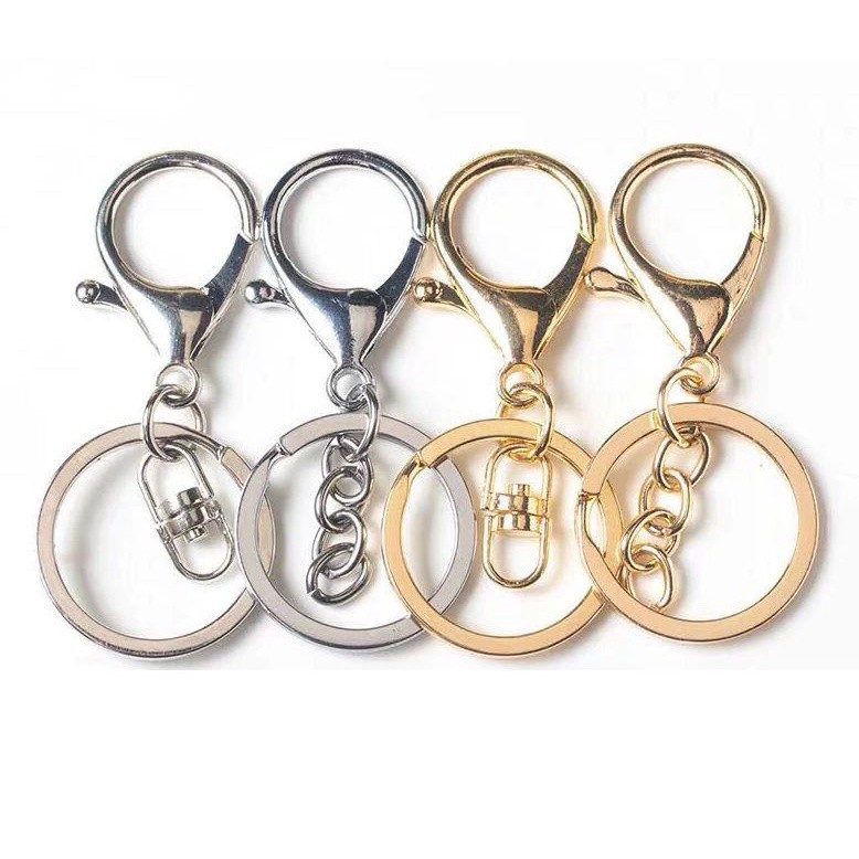 1pc 30mm Multiple Colors Key Chains Rings Round Golden Gold-Plate Hook Lobster Clasp Keychain(1456L) - Image 2
