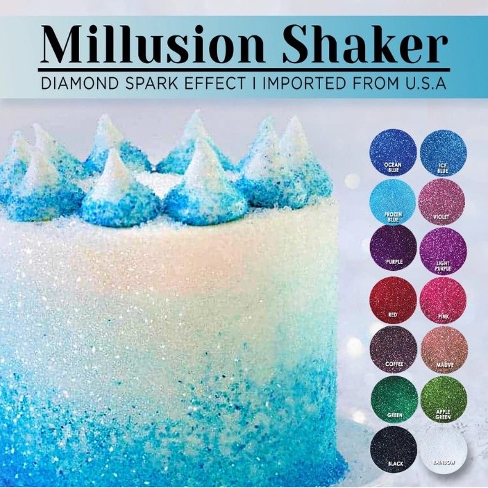 Millusion Shaker Color Dust Powder- Cake Decoration Sugar Flower Manik Cake Cake Topping Kek Hiasan(2615L)