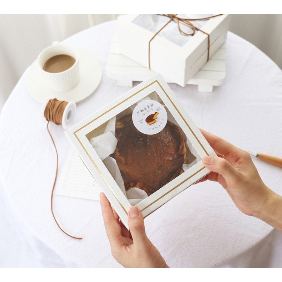 1pc 4inch Cake Boxes with Window, Brownie Boxes, Cardboard Food Boxes for Cupcakes Pastries Donuts by Gbateri蛋糕盒子(2401L) - Image 3