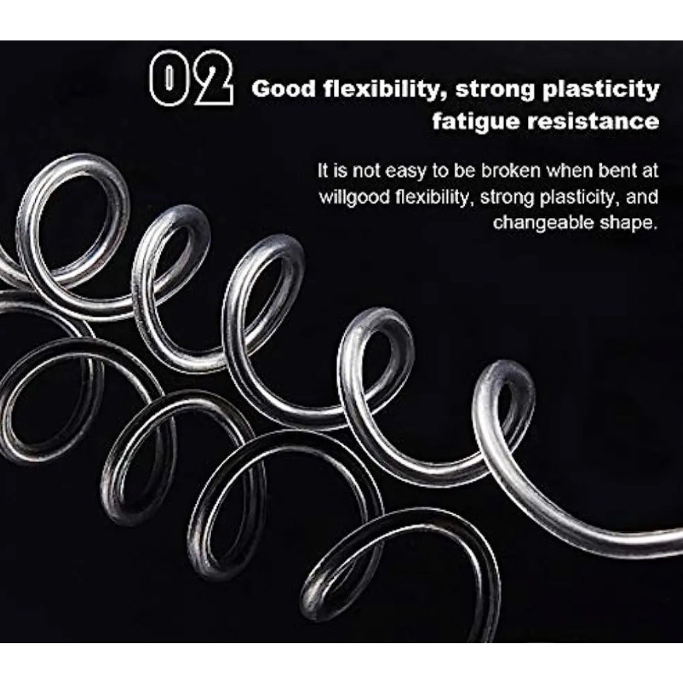 1meter Transparent PVC Coated Aluminum Wire Stereotyped Aluminum-plastic Wire Headgear Plastic 透明包胶铁线铝线(1941L) - Image 11