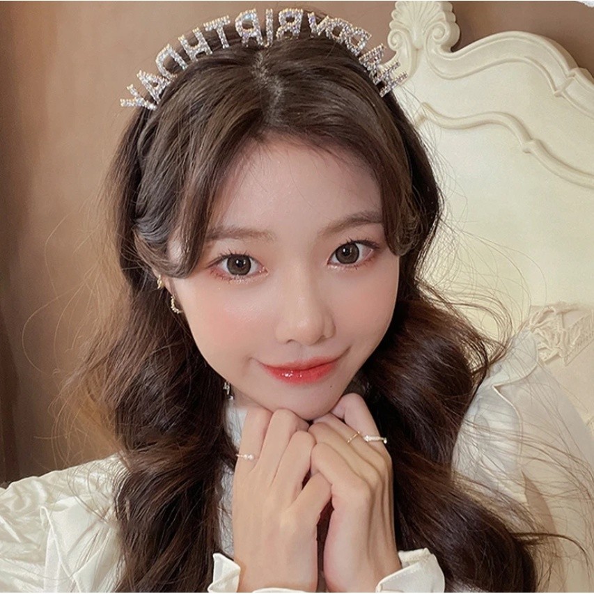 Happy Birthday European And American Birthday Party Headgear Headband Female Letters Happy Birthday 水钻生日快乐发箍(2559L)
