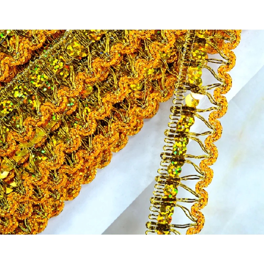 1yard 2.5cm Gold Crochet Bobbin Lace For Dress Vintage Decoration Dance Stage Ribbon Braid Embroidery Trims 金银丝花边(2672L) - Image 7