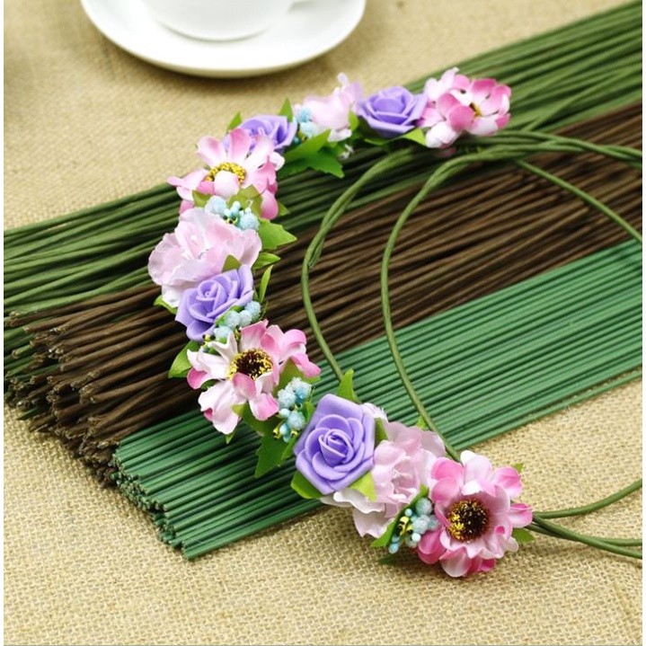 10pcs/pack Flower Garland Green Wire rod wrapped rod Paper rattan materials special soft wire (281L)