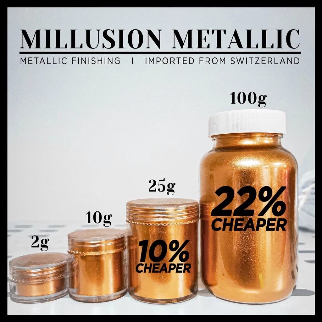 (2g) Millusion 24K Metallic Edible Gold Dust for Cake and Dessert Pewarna Makanan Serbuk Emas Kek Gold Powder (2618L) - Image 5