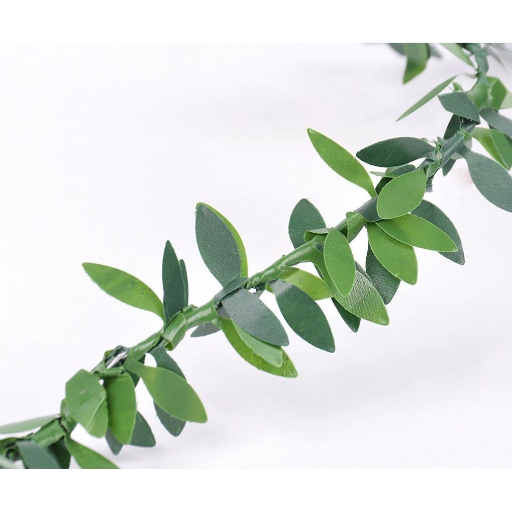 7.5M Silk Garland Green Leaf Iron Wire Artificial Flower Vine Rattan For Wedding Car Decoration DIY Wreath 铁丝绿叶 (852L) - Image 5