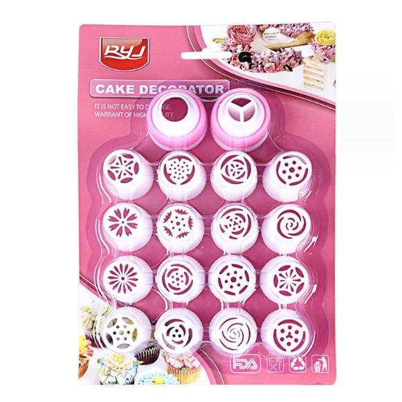 16 Pcs Cake Piping Nozzles Plastic Icing Nozzle For Cream DIY Russian Decorating Tips Set Pastry Decoration Tool (2461L)