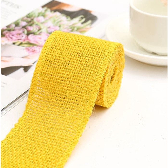 2yar/lot 6cm Wide Jute Cloth Roll Colorful DIY Handmade Wedding Party Supplies Crafts Linen Volume Burlap Ribbon (2489L) - Image 12