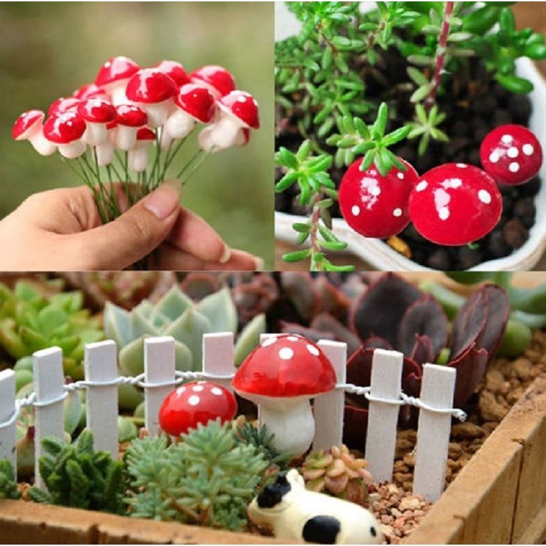 20/35mm Multi color Mini Mushroom Garden Ornament Miniature Plant Pots Fairy DIY Dollhouse 泡沫小蘑菇 (1181L) - Image 4