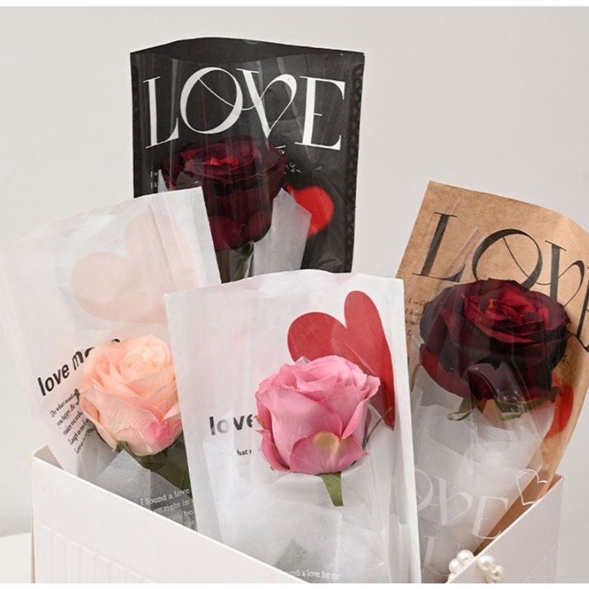 1pc Lot Single Rose Flower Packaging Bag Gift Wrapping Paper Wedding Floral Package Supplies Valentine's Day(2577L)