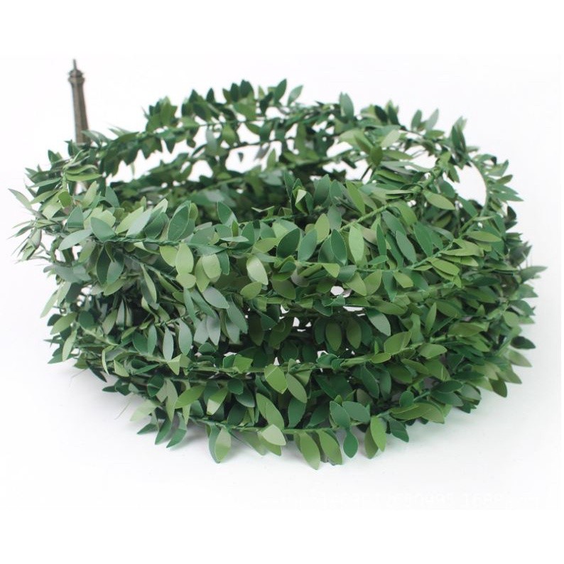 7.5M Silk Garland Green Leaf Iron Wire Artificial Flower Vine Rattan For Wedding Car Decoration DIY Wreath 铁丝绿叶 (852L) - Image 4