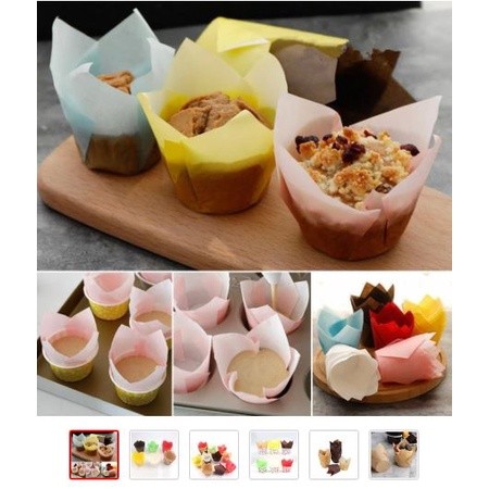 10Pcs/Lot Tulip Cupcake Baking Cups Muffin Baking Liners Holders Rustic Cupcake Wrapper Molde Cupcake Paper Cups(1477L)