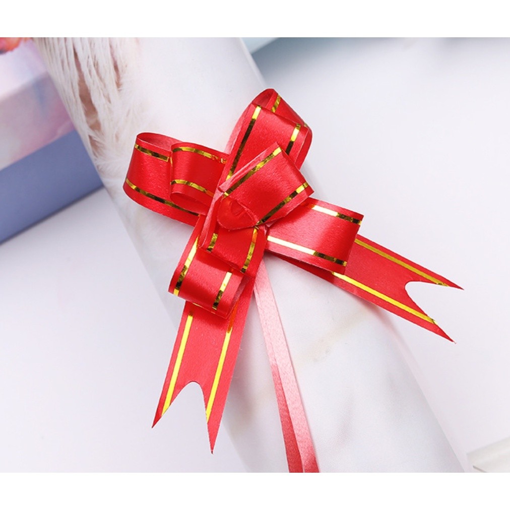 10pcs 1.5cm Pull Bows Flower Ribbon For Wrapping Gift Decorate Wedding Car Party Christmas Birthday 小号手拉花(468L) - Image 10