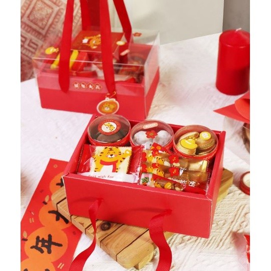 1pcs Red Transparent Box Birthday Wedding Party New Year Gift Handmade Cookies Candy Packaging Decoration (2677L) - Image 4